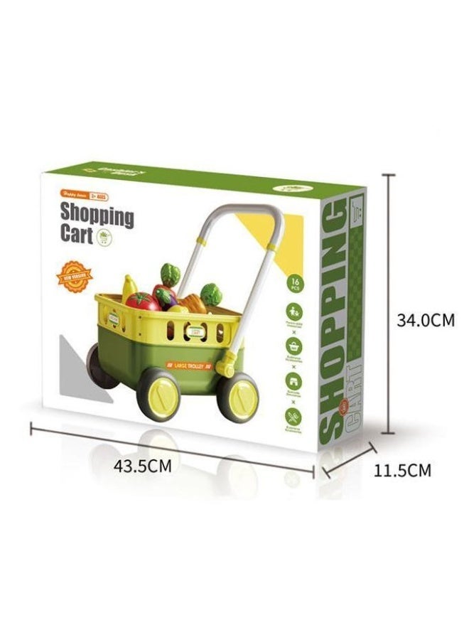 Kids Supermarket Shopping Cart – Includes Toy Fruits, Vegetables, Boxes – Colorful Design with Rolling Wheels – Durable Non-Toxic Plastic – Pretend Play for Boys and Girls – Easy to Push and Move – Fun Indoor Play Gift - Image 5